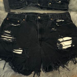 Handmade distressed shorts